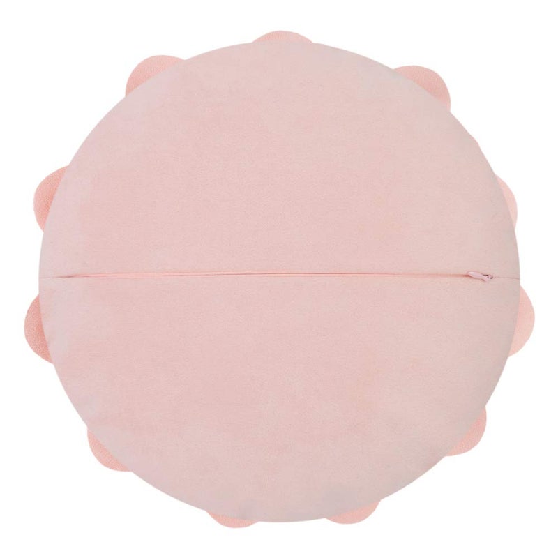JWH Stereo Flower Throw Pillow Cover Decorative Floral Pillow Case Round Cushion Hand Crafted Pillowcase for Bedroom Bed Couch Living Room 14 Inch Pink - Image 4